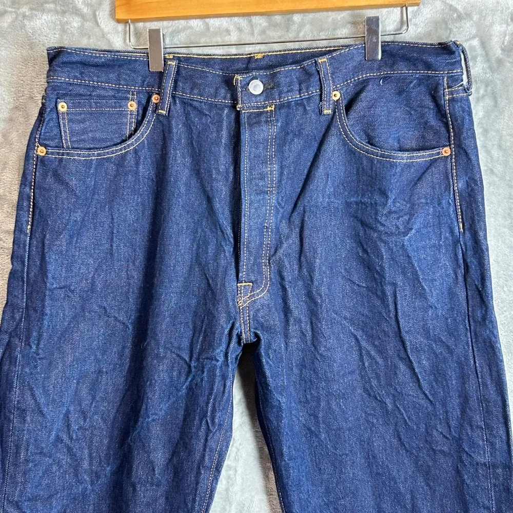 Levi's 501 Original Fit Jean Men 40x38 Button Fly Straight Leg Dark Wash Indigo